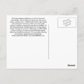 Carte postale - Phare de Cape Hatteras (Dos)