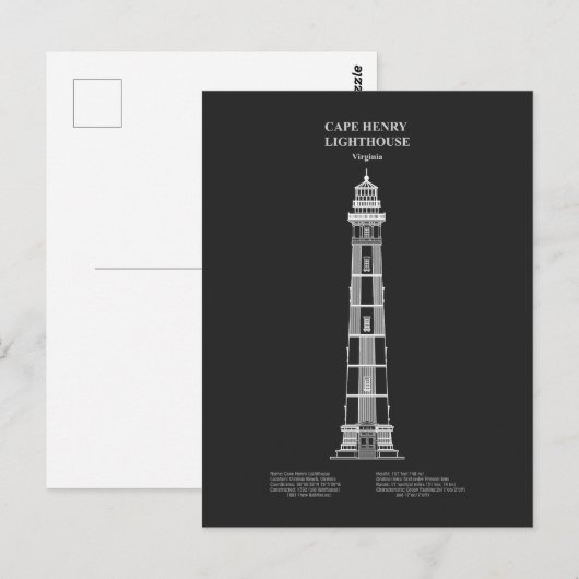 Carte Postale Phare de Cape Henry - Virginie - PD (Devant / Derrière)