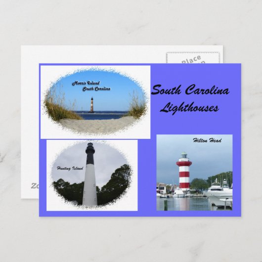 Carte Postale Phare de Caroline du Sud (Devant / Derrière)