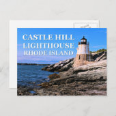 Carte Postale Phare de Castle Hill, Rhode Island (Devant / Derrière)