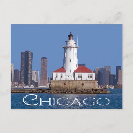 Carte Postale Phare de Chicago Harbour, Chicago Illinois États-U (Devant)