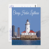 Carte Postale Phare de Chicago Harbour, Chicago Illinois États-U (Devant / Derrière)