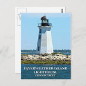 Carte Postale Phare de Fayerweather Island, Connecticut (Devant / Derrière)