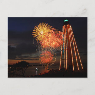 Carte Postale Phare de feux d'artifice Marblehead