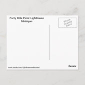 Carte Postale Phare de Forty Mile Point (Dos)