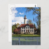 Carte Postale Phare de Grosse Point à Evanston, IL (Devant / Derrière)