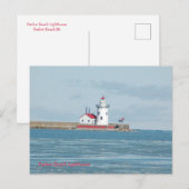 Carte postale : phare de Harbor Beach (Devant / Derrière)