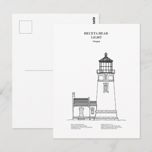 Carte Postale Phare de Heceta Head - Oregon - BD (Devant / Derrière)