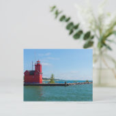 Carte Postale Phare de Holland Harbour (Debout devant)