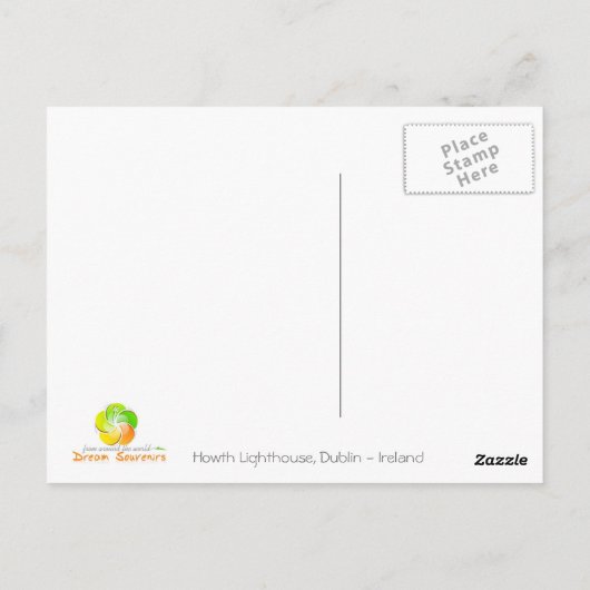 Carte Postale Phare de Howth (Dos)