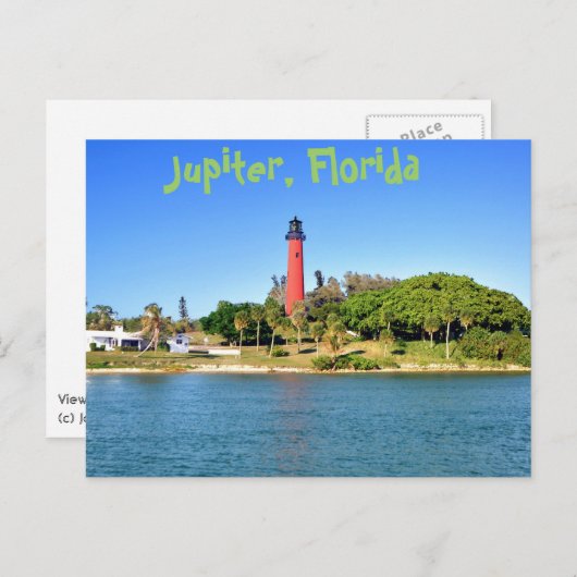 Carte Postale Phare de Jupiter Inlet à Jupiter, Floride (Devant / Derrière)
