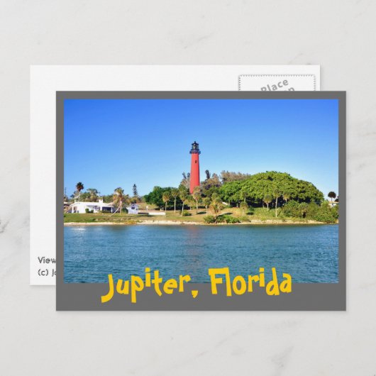 Carte Postale Phare de Jupiter Inlet à Jupiter, Floride (Devant / Derrière)