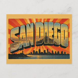 Carte Postale Phare de la baie de San Diego Californie côte art