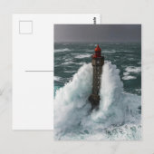 Carte Postale Phare de la Jument tempête Finistère France (Devant / Derrière)