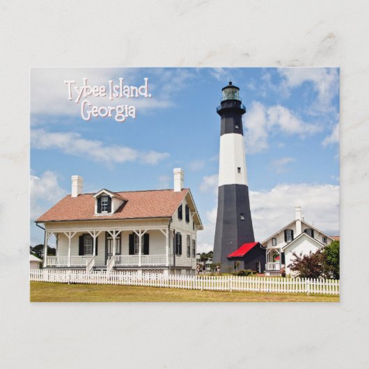 Carte Postale Phare de l'île de Tybee Georgia (Devant)