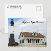 Carte postale phare de l'île Tybee (Devant / Derrière)