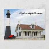 Carte postale phare de l'île Tybee (Devant)