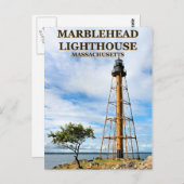 Carte Postale Phare de Marblehead, Massachusetts (Devant / Derrière)