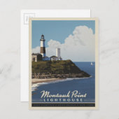 Carte Postale Phare de Montauk Point, Long Island NY (Devant / Derrière)