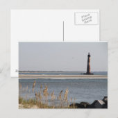 Carte Postale Phare de Morris Island, Plage Folly, Charleston (Devant / Derrière)