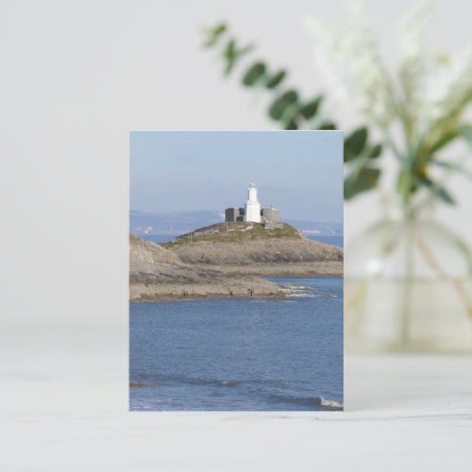 Carte Postale Phare de Mumbles, Mumbles (Debout devant)