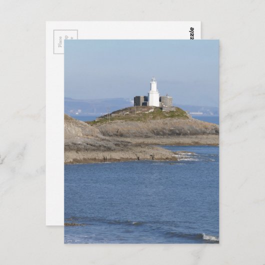 Carte Postale Phare de Mumbles, Mumbles (Devant / Derrière)