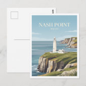 Carte Postale Phare de Nash Point Llantwit Major (Devant / Derrière)