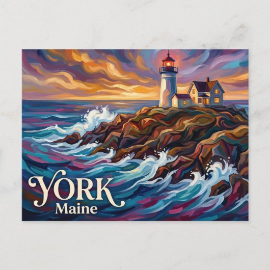 Carte Postale Phare de Nubble USA (Devant)