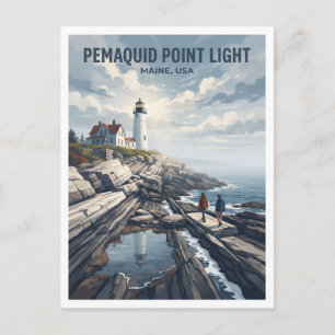Carte Postale Phare de Pemaquid Point, Bristol Maine