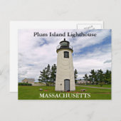 Carte Postale Phare de Plum Island, Massachusetts (Devant / Derrière)