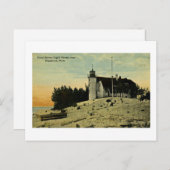 Carte Postale Phare de Point Betsey près de Frankfort Michigan (Devant / Derrière)