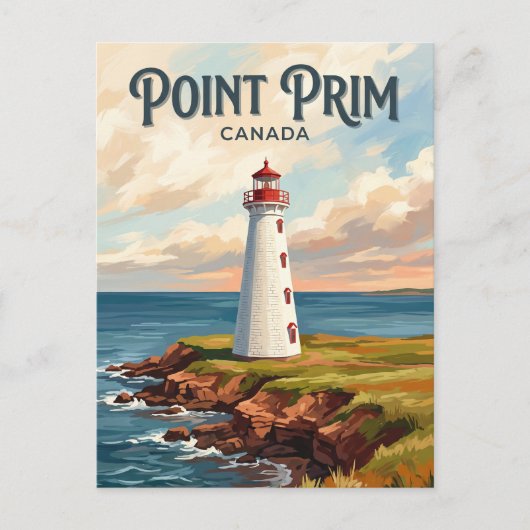 Carte Postale Phare de Point Prim Canada (Devant)