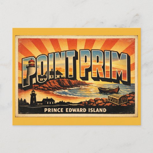 Carte Postale Phare de Point Prim PEI plus ancien phare (Devant)