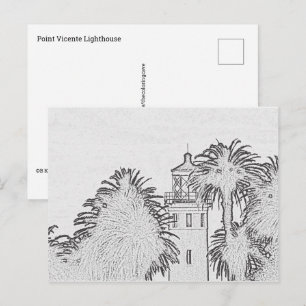 Carte postale - Phare de Point Vicente à colorier