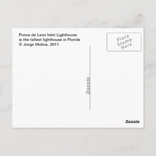 Carte Postale Phare de Ponce de Leon Inlet (Dos)