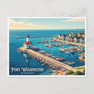 Carte Postale Phare de Port Washington Wisconsin