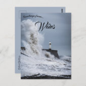 Carte Postale Phare de Porthcawl Borough du comté de Bridgend Pa (Devant / Derrière)