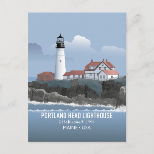 Carte Postale Phare de Portland Head (Devant)