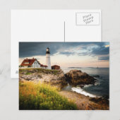 Carte Postale Phare de Portland Head | Cape Elizabeth, Me (Devant / Derrière)