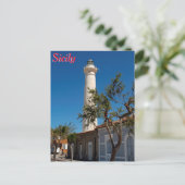 Carte Postale Phare de Punta Secca, Sicile, Italie (Debout devant)