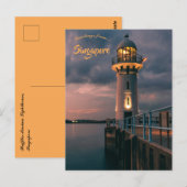Carte Postale Phare de Raffles Marina à Singapour (Devant / Derrière)