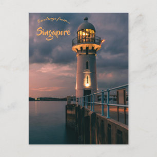 Carte Postale Phare de Raffles Marina à Singapour