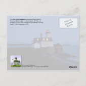 Carte Postale Phare de rose Island la nuit, Rhode Island (Dos)