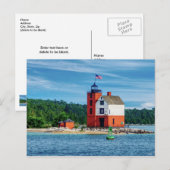 Carte Postale Phare de Round Island (Devant / Derrière)