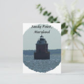 Carte Postale Phare de Sandy Point (Debout devant)
