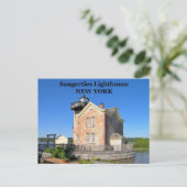 Carte Postale Phare de Saugerties, New York (Debout devant)