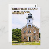 Carte Postale Phare de Sheffield Island, Connecticut (Devant / Derrière)