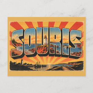 Carte Postale Phare de Souris PEI Harbour aux Sables Rouges Art