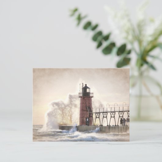 Carte Postale Phare de South Haven Michigan (Debout devant)