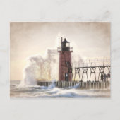 Carte Postale Phare de South Haven Michigan (Devant)